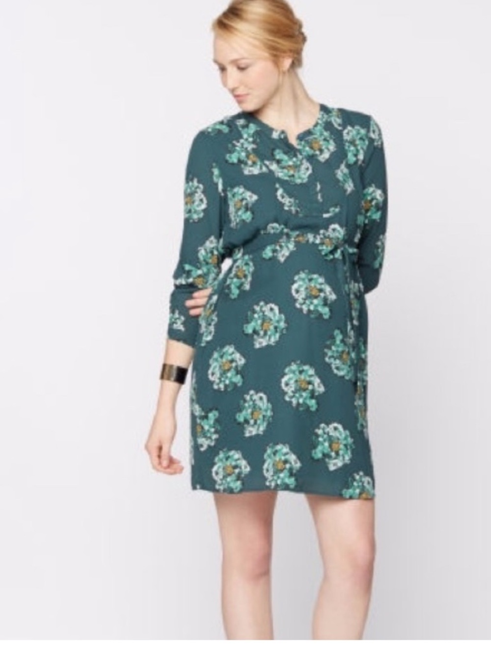 A Pea in the Pod Jade Floral Dress
